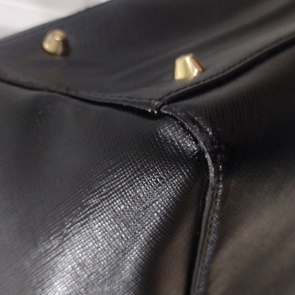 Samantha Vega Black Leather 2 ways Shoulder Bag Handbag - Good Condition - Picture 10 of 15